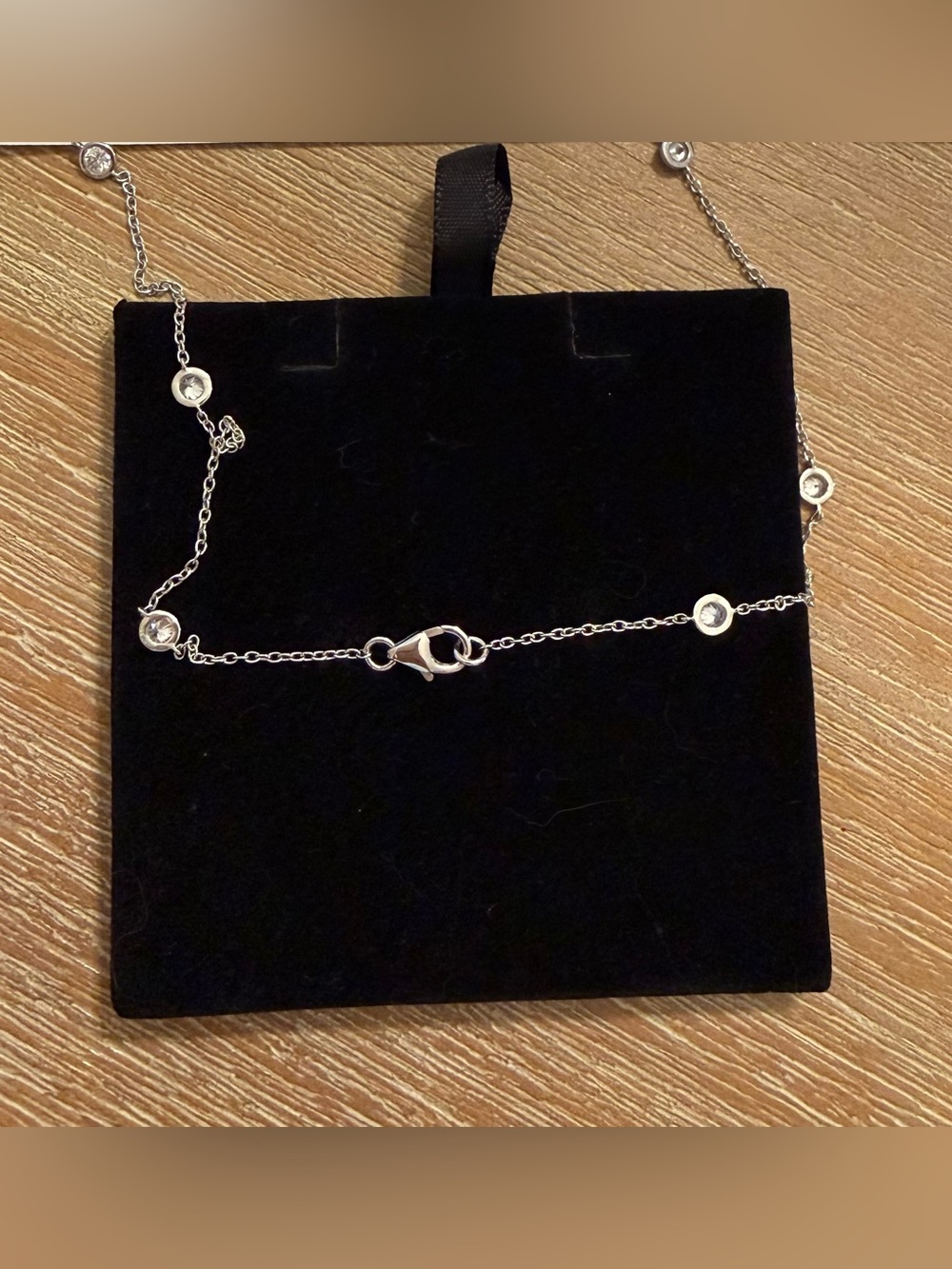 Gold and Diamond Station Necklace - Picture 3 of 5